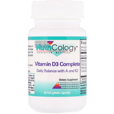 Nutricology, Vitamin D3 Complete, 60 Fish Gelatin Capsules