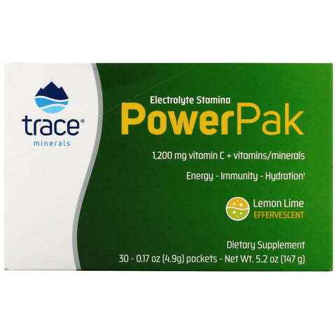 Trace Minerals Research, Electrolyte Stamina PowerPak, Lemon Lime, 30 Packets, 0.17 oz (4.9 g) Each