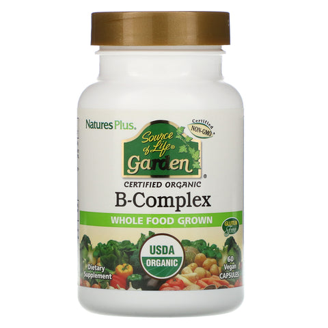 Nature's Plus, Source of Life Garden, Certified Organic B-Complex, 60 Vegan Capsules