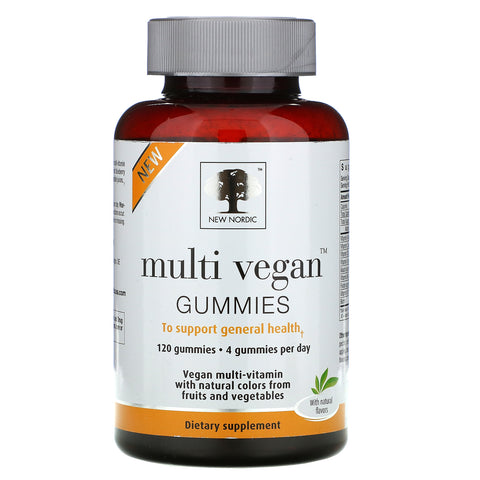 New Nordic, Multi Vegan Gummies, Orange, Strawberry & Blueberry, 120 Gummies