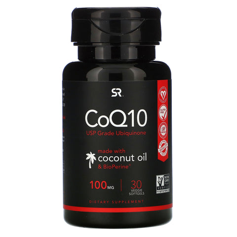 Sports Research, CoQ10 with BioPerine & Coconut Oil, 100 mg, 30 Veggie Softgels