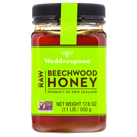 Wedderspoon, Raw Beechwood Honey, 17.6 oz (500 g)