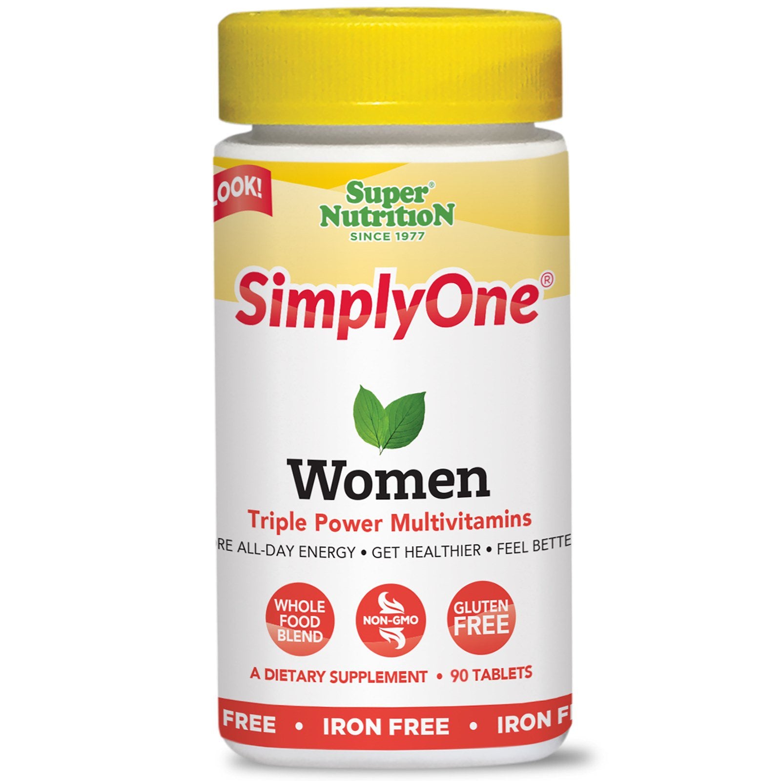 Super Nutrition, SimplyOne, Women, Triple Power Multivitamins, Iron-Free, 90 Tablets