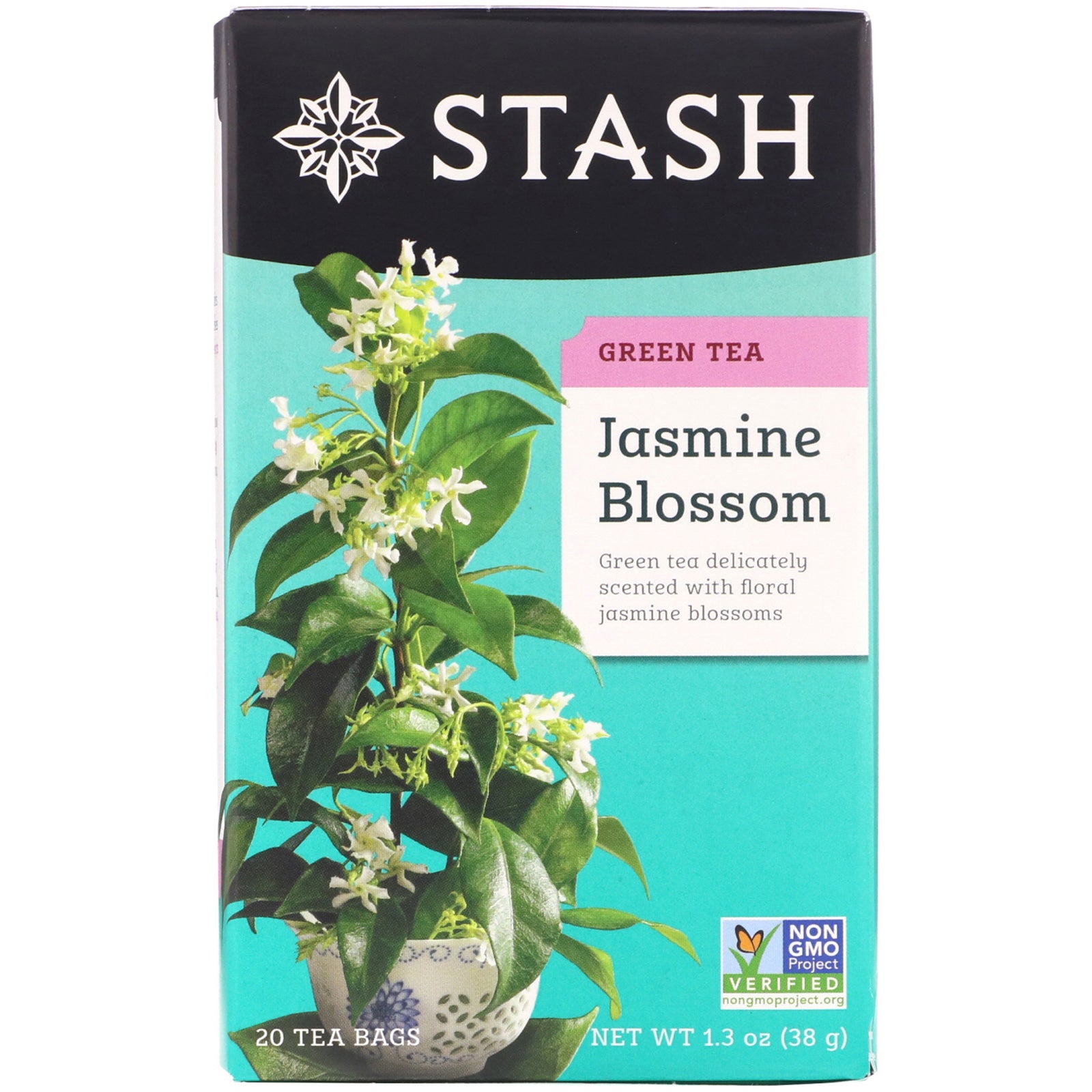 Stash Tea, Green Tea, Jasmine Blossom, 20 Tea Bags, 1.3 oz (38 g)