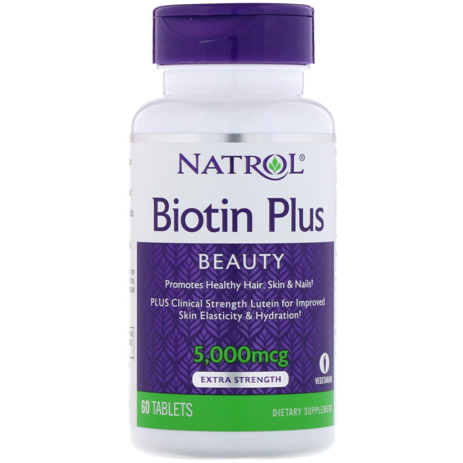 Natrol, Biotin Plus, Extra Strength, 5,000 mcg, 60 Tablets