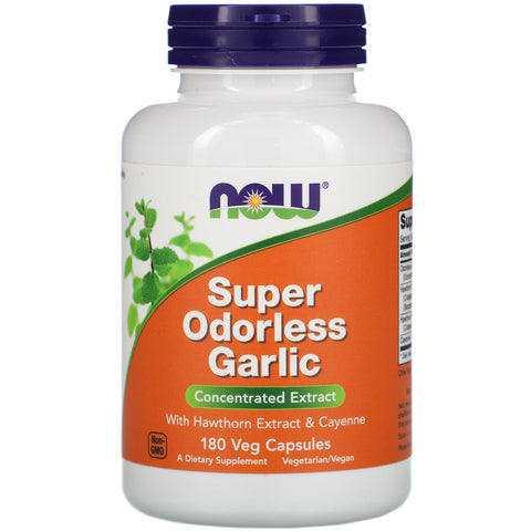 Now Foods, Super Odorless Garlic, 180 Veg Capsules