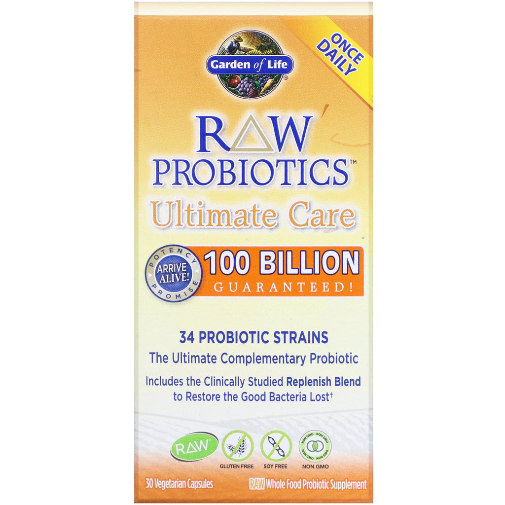Garden of Life, RAW Probiotics, Ultimate Care, 30 Vegetarian Capsules