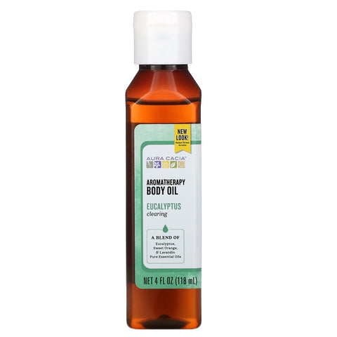 Aura Cacia, Aromatherapy Body Oil, Clearing Eucalyptus, 4 fl oz (118 ml)