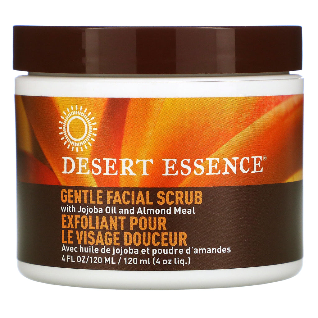 Desert Essence, Gentle Facial Scrub with Jojoba Oil and Almond Meal, 4 fl oz (120 ml)