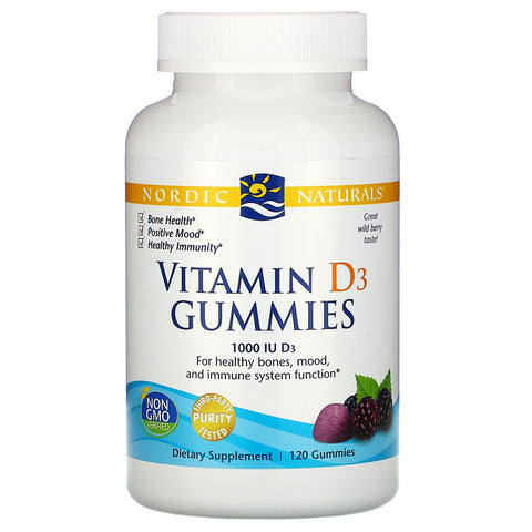 Nordic Naturals, Vitamin D3 Gummies, Wild Berry, 1000 IU, 120 Gummies