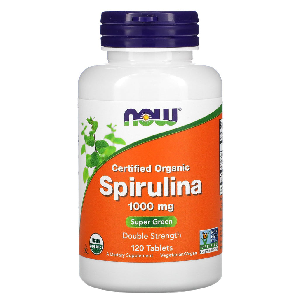 Now Foods, Certified Organic, Spirulina, 1,000 mg, 120 Tablets