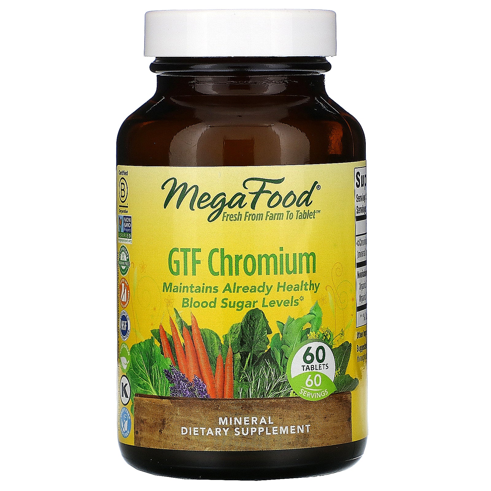 MegaFood, GTF Chromium, 60 Tablets