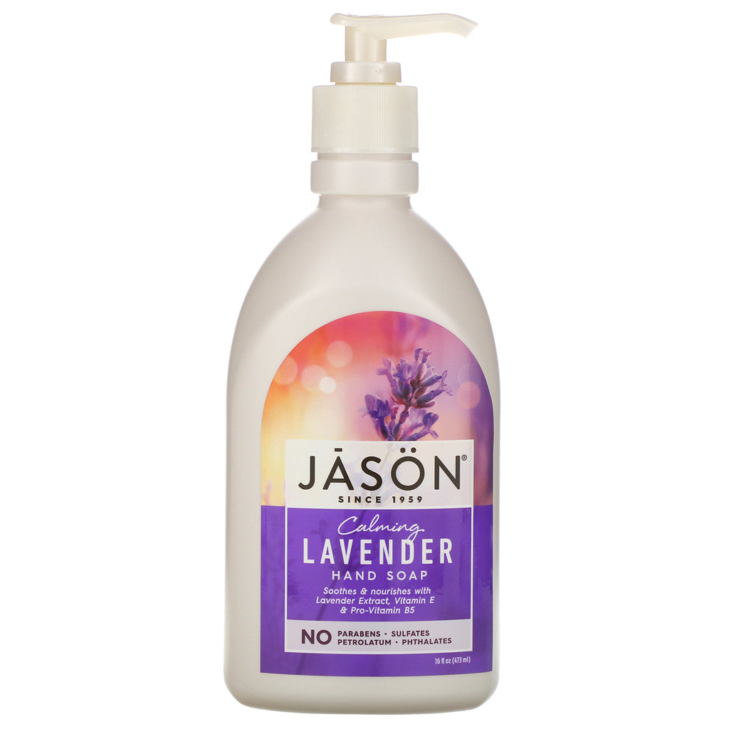 Jason Natural, Hand Soap, Calming Lavender, 16 fl oz (473 ml)