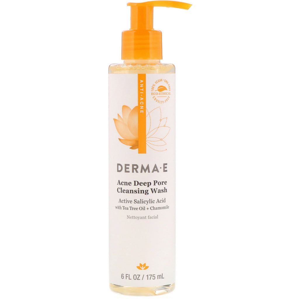 Derma E, Acne Deep Pore Cleansing Wash, 6 fl oz (175 ml)