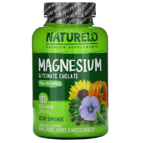 NATURELO, Magnesium Glycinate Chelate, 200 mg, 120 Vegetarian Capsules