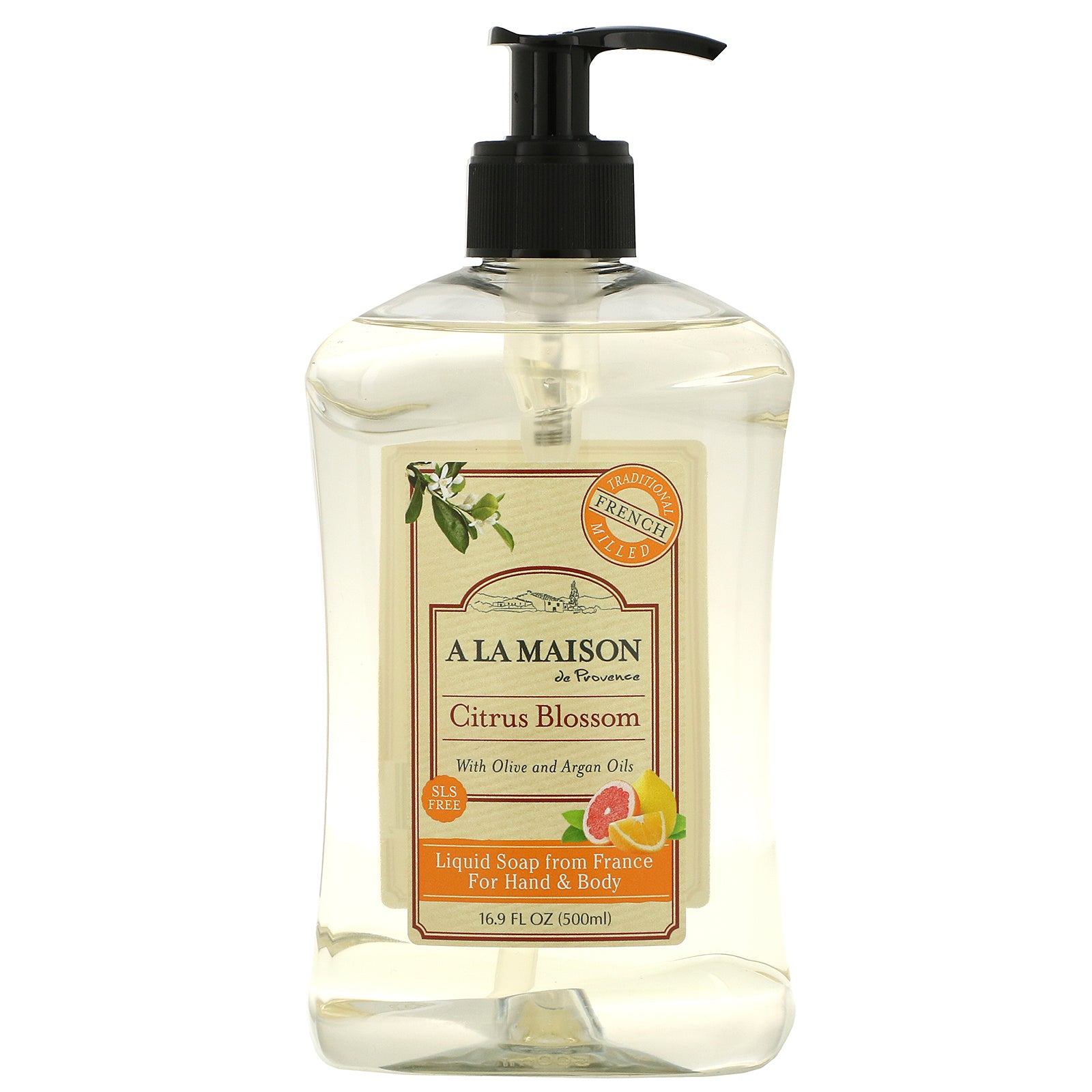 A La Maison de Provence, Hand & Body Liquid Soap, Citrus Blossom, 16.9 fl oz (500 ml)