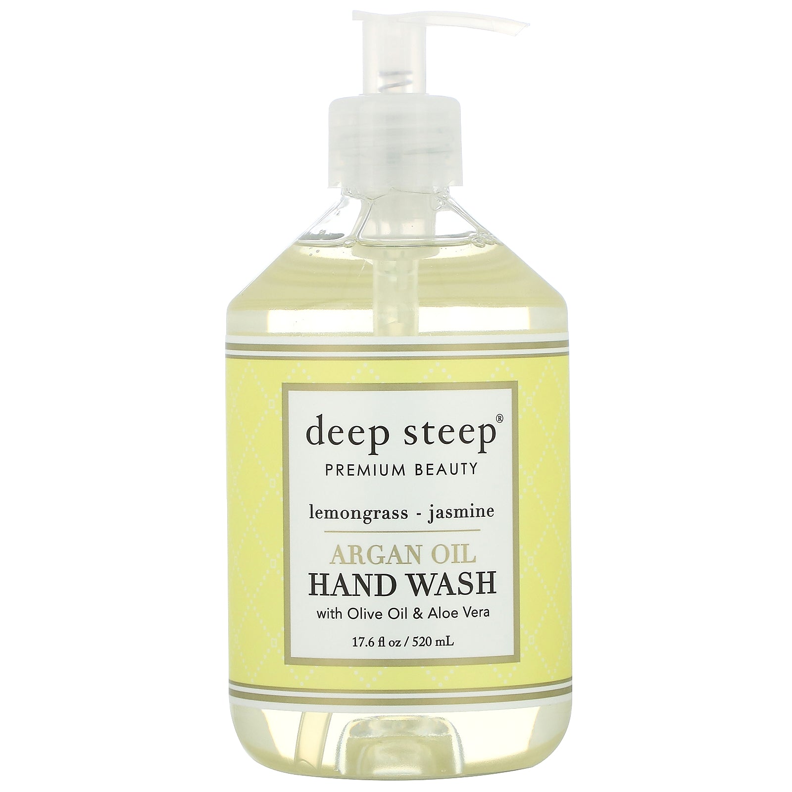 Deep Steep, Argan Oil Hand Wash, Lemongrass-Jasmine, 17.6 fl oz (520 ml)