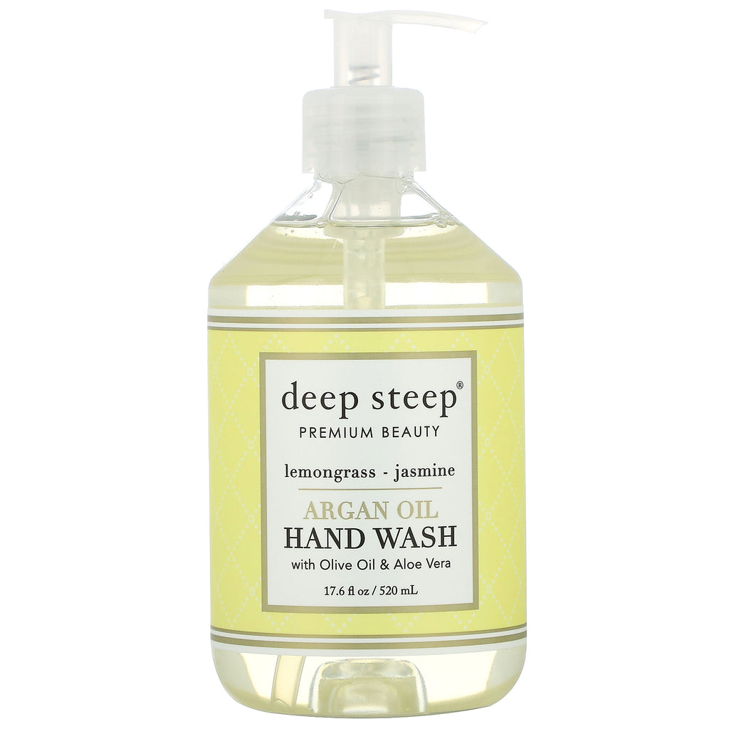 Deep Steep, Argan Oil Hand Wash, Lemongrass-Jasmine, 17.6 fl oz (520 ml)