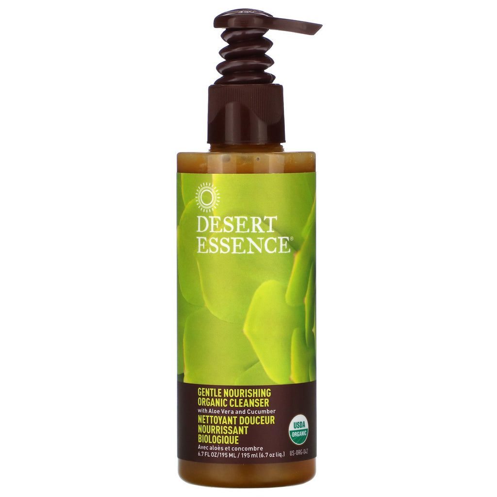 Desert Essence, Gentle Nourishing Organic Cleanser with Aloe Vera and Cucumber, 6.7 fl oz (195 ml)