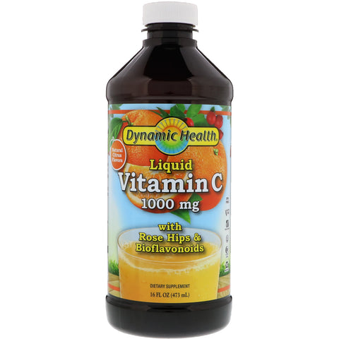 Dynamic Health  Laboratories, Liquid Vitamin C, Natural Citrus Flavors, 1,000 mg, 16 fl oz (473 ml)