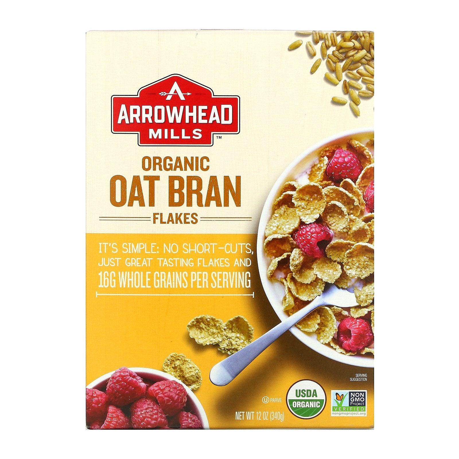 Arrowhead Mills, Organic Oat Bran Flakes, 12 oz (340 g)