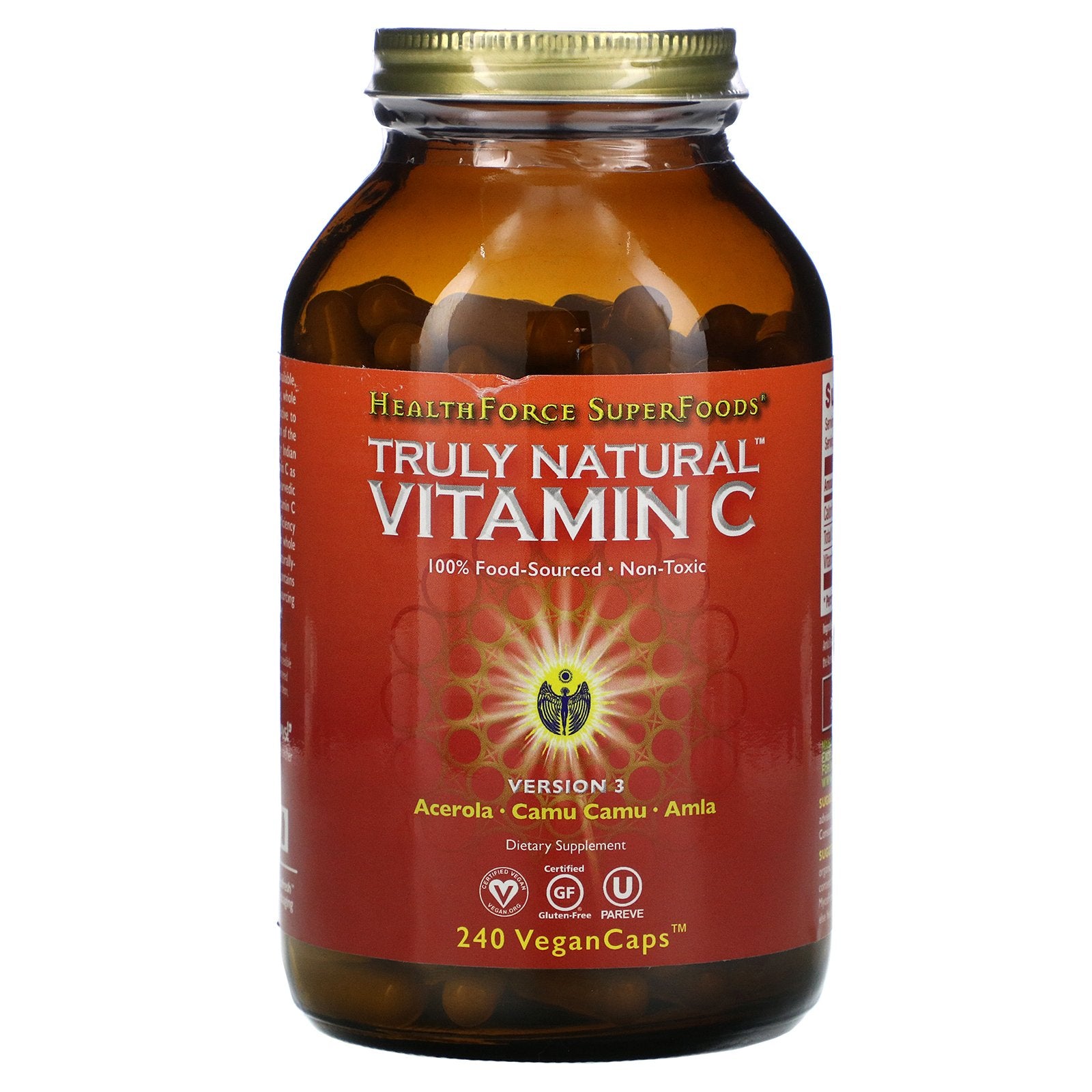 HealthForce Superfoods, Truly Natural Vitamin C, Version 3, 240 Vegan Caps