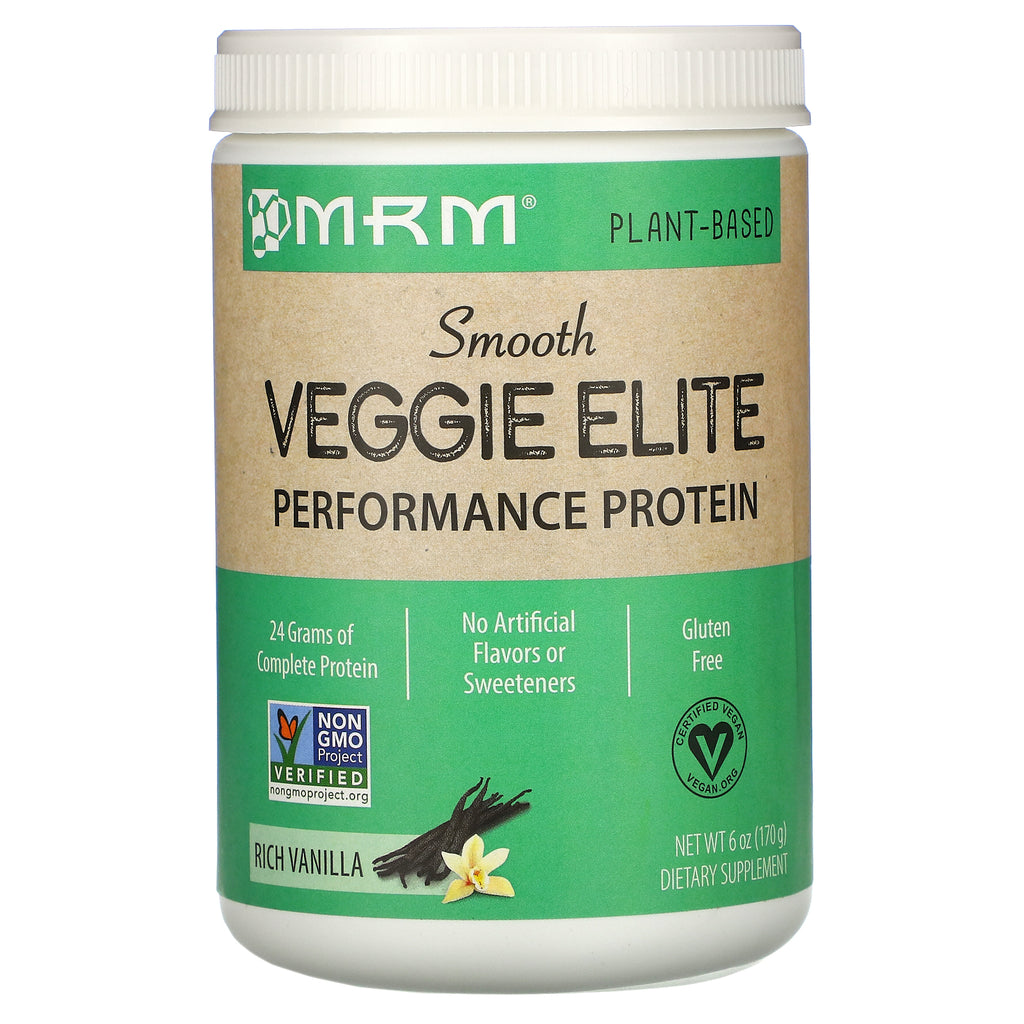 MRM, Smooth Veggie Elite Performance Protein, Rich Vanilla, 6 oz (170 g)