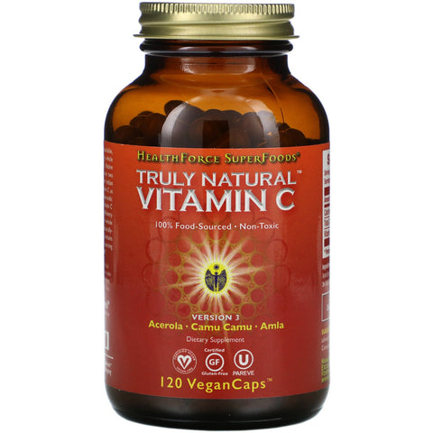 HealthForce Superfoods, Truly Natural Vitamin C, 120 Vegan Caps