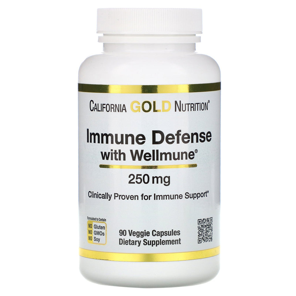 California Gold Nutrition, Immune Defense with Wellmune, Beta-Glucan, 250 mg,  90 Veggie Capsules