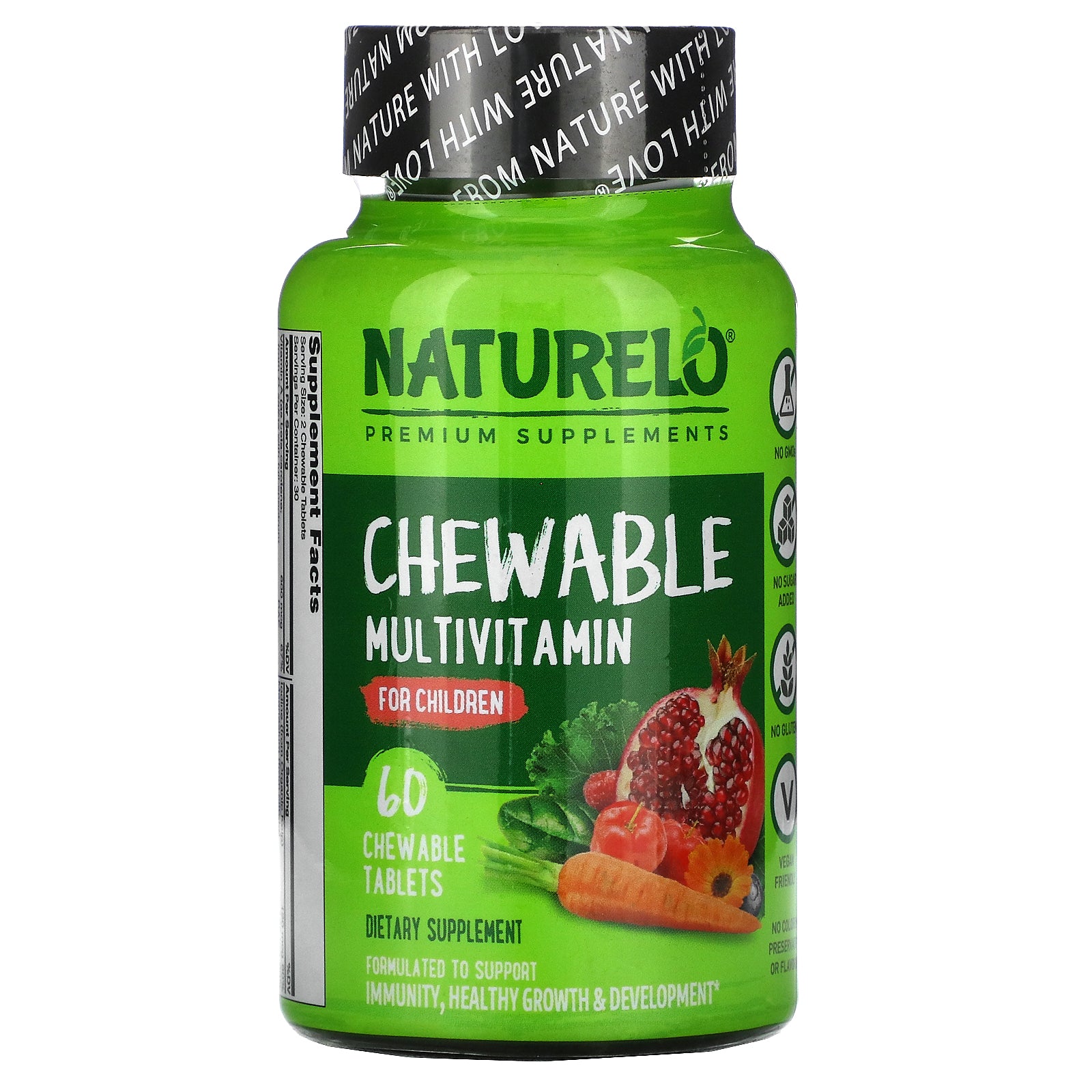 NATURELO, Chewable Multivitamin for Children, 60 Chewable Tablets