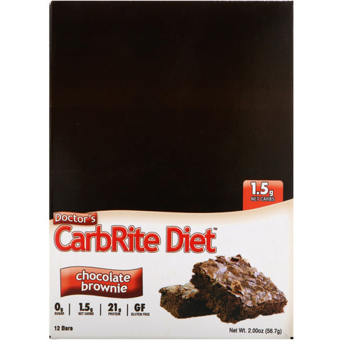 Universal Nutrition, Doctor's CarbRite Diet Bars, Chocolate Brownie, 12 Bars, 2.00 oz (56.7 g) Each