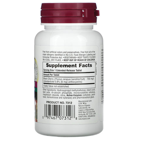 Nature's Plus, Herbal Actives, Black Cherry, 750 mg, 30 Tablets