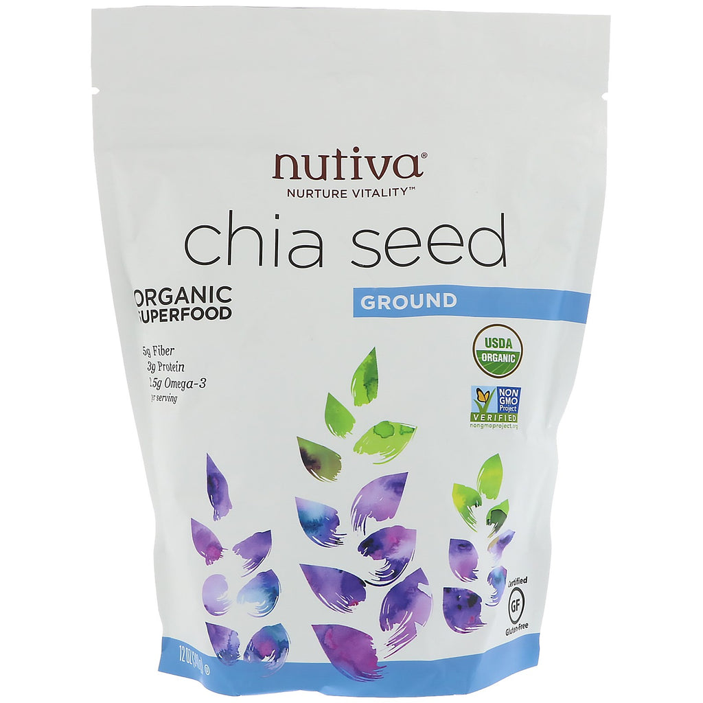 Nutiva, Organic Ground Chia Seed, 12 oz (340 g)