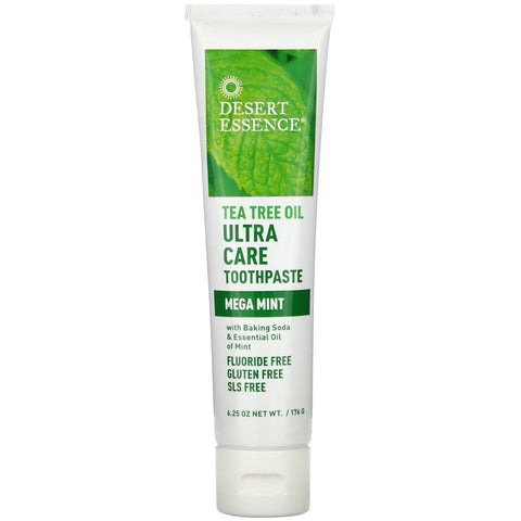 Desert Essence, Tea Tree Oil Ultra Care Toothpaste, Mega Mint, 6.25 oz (176 g)