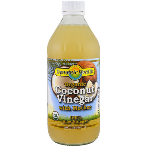 Dynamic Health  Laboratories, Organic Coconut Vinegar with Mother, 100% Raw Vinegar, 16 fl oz (473 ml)