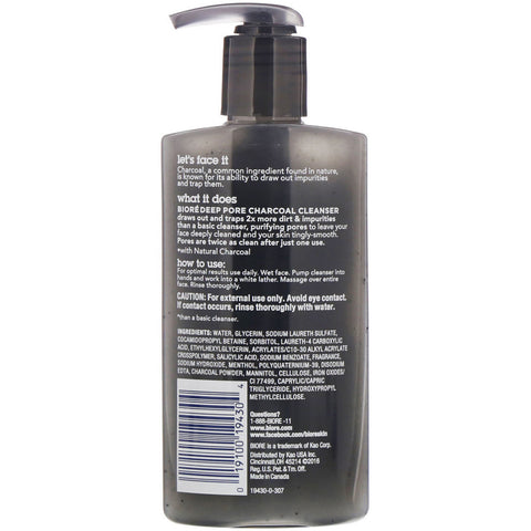 Biore, Deep Pore Charcoal Cleanser, 6.77 fl oz (200 ml)