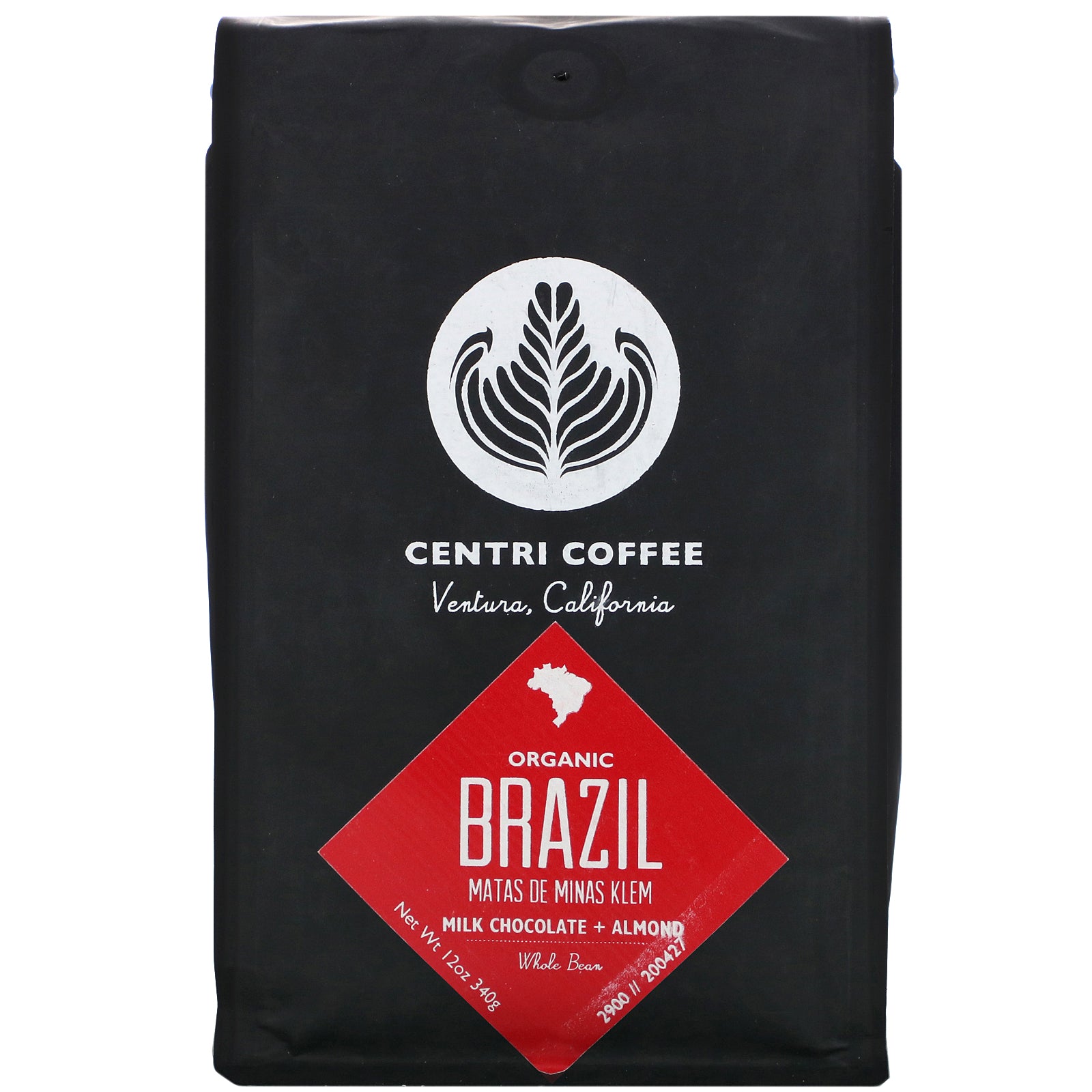 Cafe Altura, Organic Centri Coffee, Brazil, Whole Bean, Milk Chocolate + Almond, 12 oz (340 g)