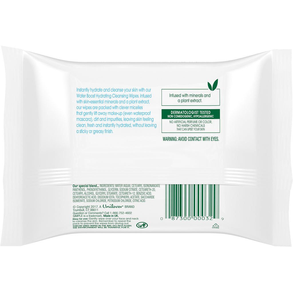 Simple Skincare, Hydrating Cleansing Wipes, 25 Wipes