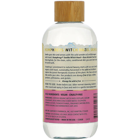Humphrey's, Witch Hazel, Alcohol Free Toner with Rose, Soothe,  8 fl oz (236 ml)