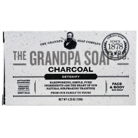 Grandpa's, Face & Body Bar Soap, Detoxify, Charcoal, 4.25 oz (120 g)