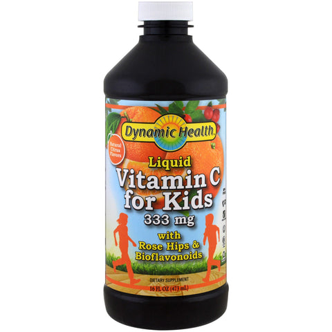 Dynamic Health  Laboratories, Liquid Vitamin C for Kids  Natural Citrus Flavors, 333 mg, 16 fl oz (473 ml)