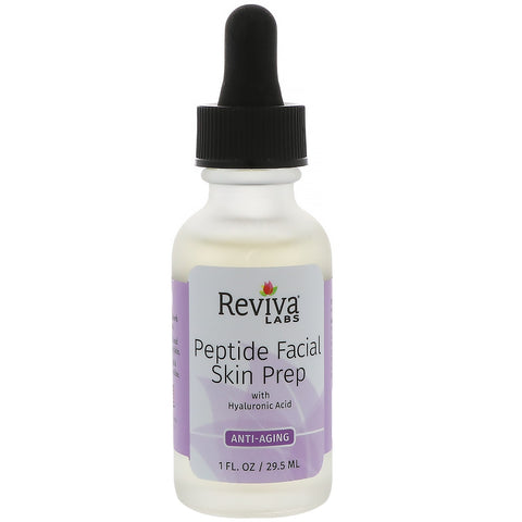 Reviva Labs, Peptide Facial Skin Prep With Hyaluronic Acid, Anti Aging, 1 fl oz (29.5 ml)