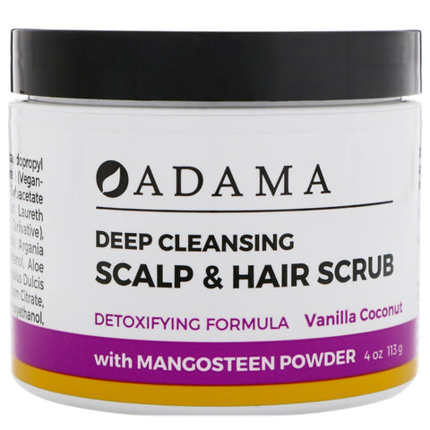 Zion Health, Adama, Deep Cleansing Scalp & Hair Scrub, Vanilla Coconut, 4 oz (113 g)