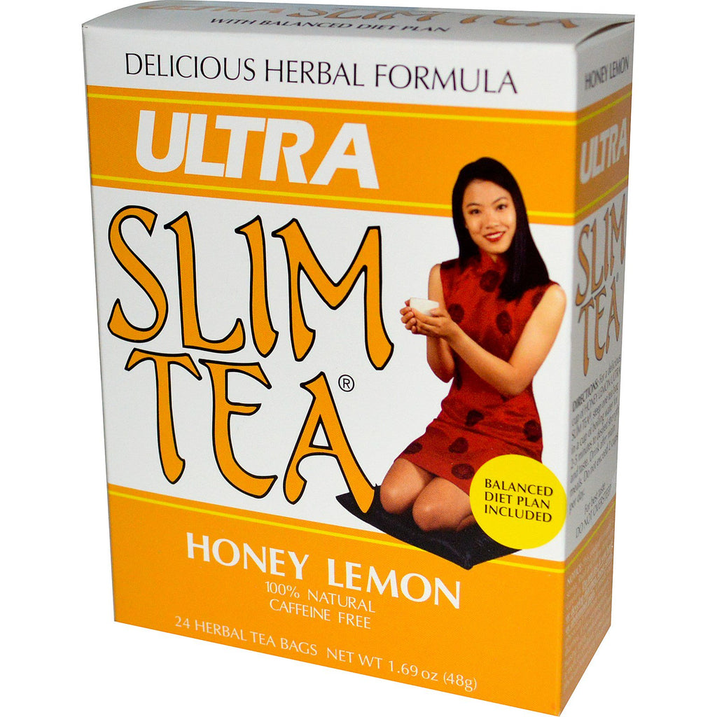 Hobe Labs, Ultra Slim Tea, Honey Lemon, Caffeine Free, 24 Herbal Tea Bags, 1.69 oz (48 g)