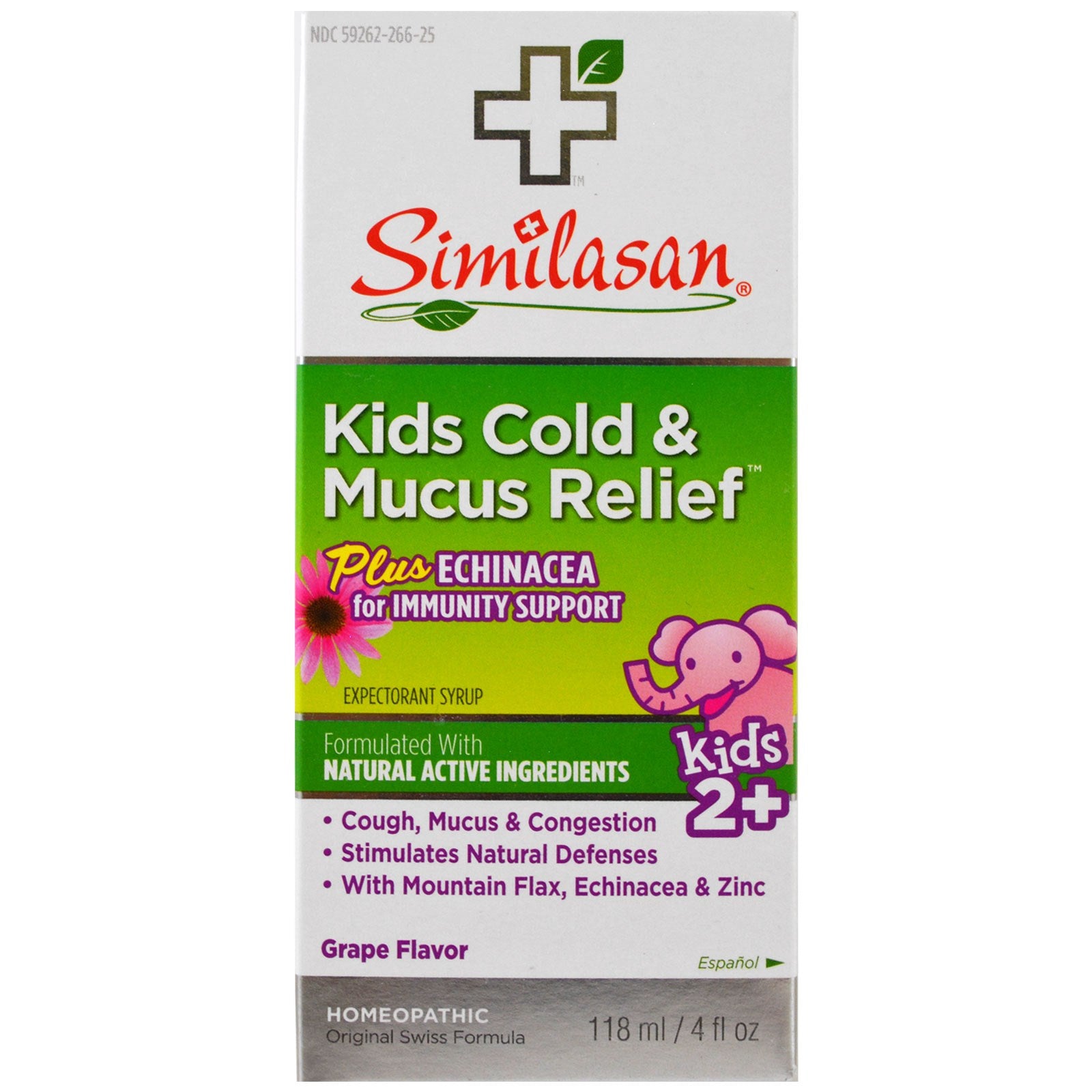 Similasan, Kids Cold & Mucus Relief, Kids 2+, Grape Flavor, 4 fl oz (118 ml)