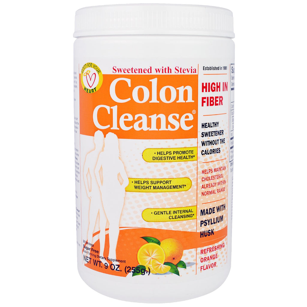 Health Plus, Colon Cleanse, Sweetened with Stevia, Refreshing Orange Flavor, 9 oz (255 g)