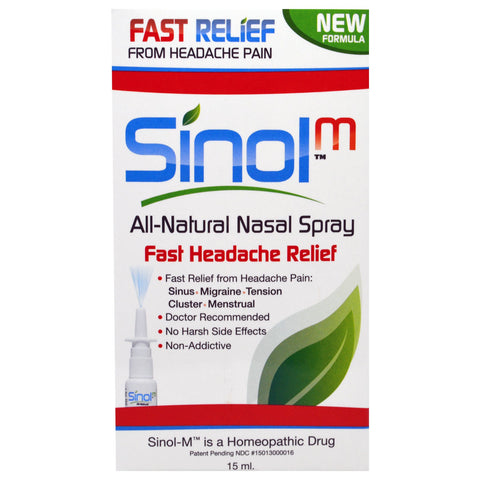 Sinol, SinolM, All-Natural Nasal Spray, Fast Headache Relief, 15 ml