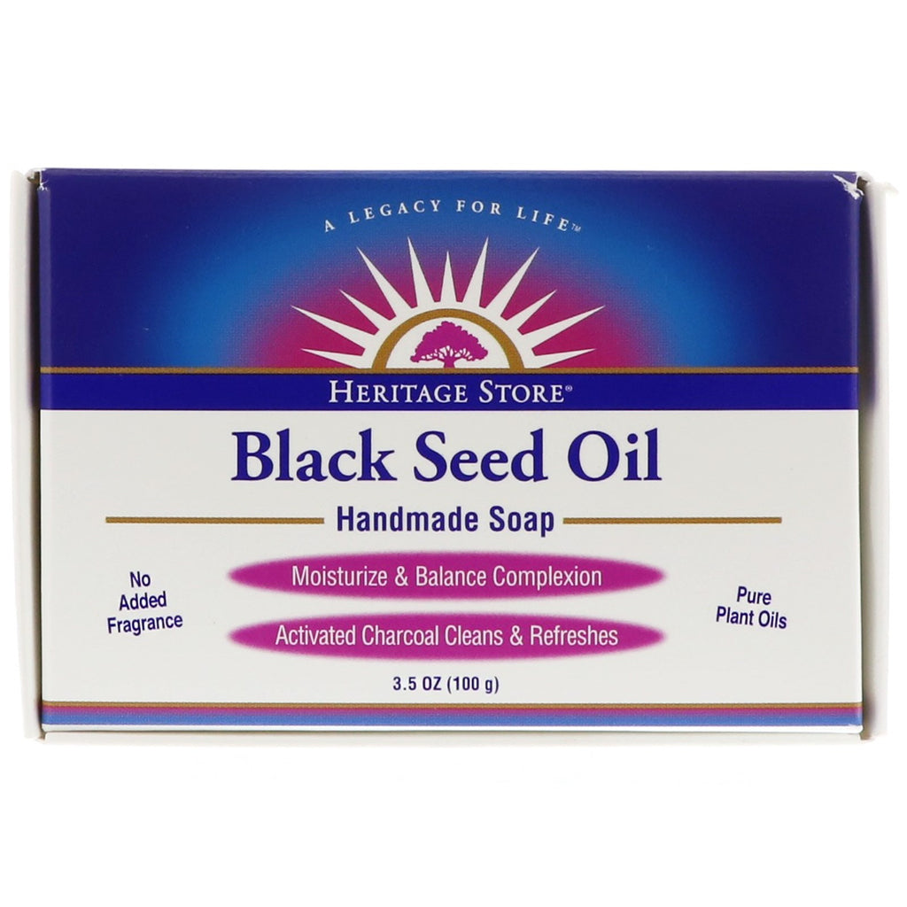 Heritage Store, Black Seed Oil Handmade Soap, 3.5 oz (100 g)
