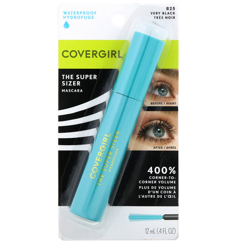 Covergirl, The Super Sizer, Waterproof Mascara, 825 Very Black, .4 fl oz (12 ml)