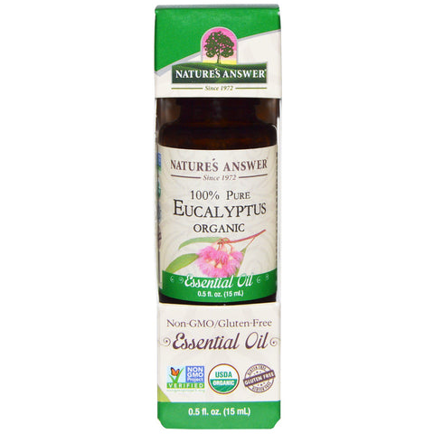 Nature's Answer, Organic Essential Oil, 100% Pure Eucalyptus, 0.5 fl oz (15 ml)